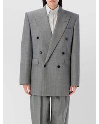 Saint Laurent - Wool Twill Double Breast Blazer - Lyst