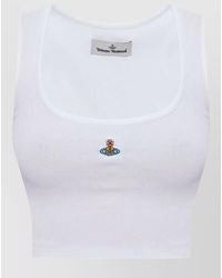 Vivienne Westwood - Cropped Ribbed Round Neck Sleeveless Top - Lyst