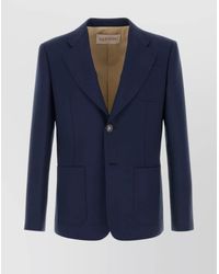 Valentino Garavani - Wool Blazer With Front Pockets And Notch Lapel - Lyst