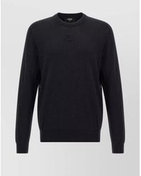 Fendi - Crew Neck Wool Sweater With Long Sleeves - Lyst