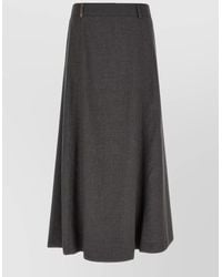 Peserico - Virgin Wool Midi Flared Skirt - Lyst