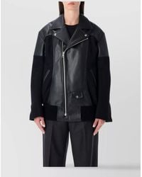 Junya Watanabe - Modern Biker Jacket With Wool And Leather - Lyst