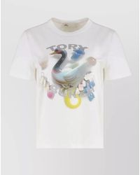 Tory Burch - Cotton Printed Crew-Neck T-Shirt - Lyst