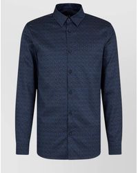 ARMANI EXCHANGE - Geometric Pattern Long Cuffed Shirt - Lyst