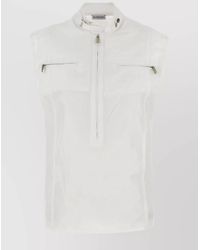 Burberry - Cotton High-Neck Sleeveless Knitted Top - Lyst