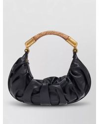 Balmain - Ebene Medium Leather Clutch Bag - Lyst