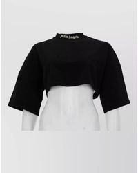 Palm Angels - Cropped Short Sleeve Casual Top - Lyst