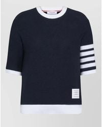 Thom Browne - Textured Cotton Piqué Short-Sleeve T-Shirt - Lyst