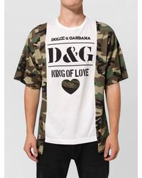 Dolce & Gabbana - Logo Camouflage Crew Neck T-Shirt - Lyst