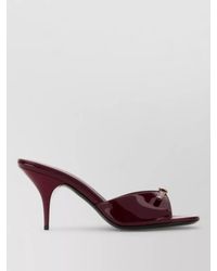 Miu Miu - Leather Mules Open Toe Patent Stiletto Heel - Lyst