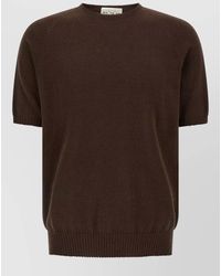 Ma'ry'ya - Cotton Crew Neck Sweater Short Sleeves - Lyst