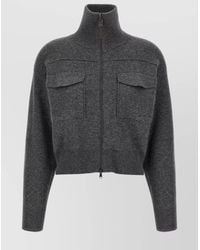 Brunello Cucinelli - 'Shiny Zipper Pull' Wool Cardigan - Lyst