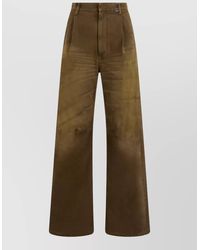 MM6 by Maison Margiela - Cotton High-Rise Flared Denim Trousers - Lyst