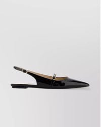 Stuart Weitzman - Leather Ballerinas Emilia Buckle Detail Flat Sole - Lyst