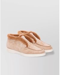 Santoni - Suede Desert Bootie Loafers - Lyst