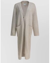 Loulou de Saison - Longline Knit Coat Front Pockets Raglan Sleeves - Lyst