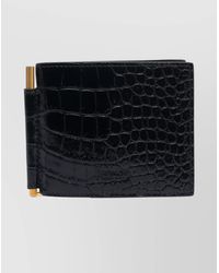 Tom Ford - Crocodile Texture Bi-Fold Money Clip Wallet - Lyst