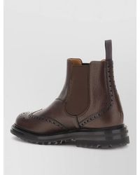 Church's - Leather Ankle Boots Brogue Detailing Chunky Sole - Lyst