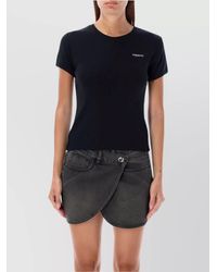 Coperni - Organic Cotton Cropped Slim-Fit Logo-Print T-Shirt - Lyst