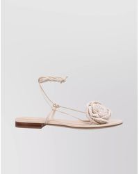 Magda Butrym - Leather Crochet Flower Flat Sandals - Lyst