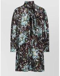 Gucci - Dress High Neck Long Sleeves Bow Floral - Lyst