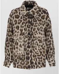 Alberto Biani - Wool Animal-Print Oversized Coat - Lyst