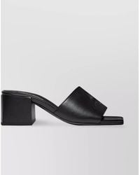 Courreges - Leather Block Heel Sandals - Lyst