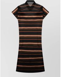 Sacai - Horizontal-Stripe Print Midi Dress - Lyst