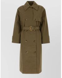 Michael Kors - Double Breasted Trench Coat Belted Waist - Lyst