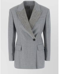 Brunello Cucinelli - Virgin Wool Double-Breasted Blazer - Lyst