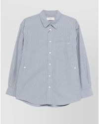 DUNST - Cotton Shirt Long Sleeves Chest Pocket Stripes - Lyst