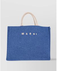 Marni - Shopper Bag With Shoulder Strap And Top Handles - Lyst