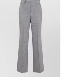 Peserico - Linen And Virgin Wool Mid-Rise Straight-Leg Tailored Trousers - Lyst