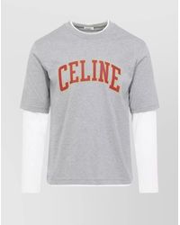 Celine - Long Sleeve Crew Neck Layered T-Shirt - Lyst