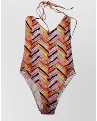 Feel me fab - Varadero Print One Piece Halter Swimsuit - Lyst