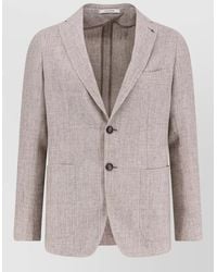 Tagliatore - Linen Virgin Wool Single Breasted Blazer - Lyst