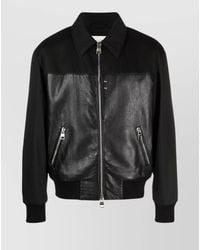McQueen - Leather Paneled Bomber Jacket - Lyst