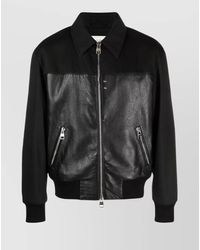 McQueen - Leather Paneled Bomber Jacket - Lyst