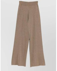 Fabiana Filippi - High Rise Wide Leg Metallic Knit Trousers - Lyst