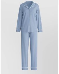 CALIDA - Pyjama Set Contrast Piping Notched Collar - Lyst