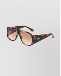 Chloé - Teardrop Aviator Sunglasses Tortoiseshell Frame - Lyst