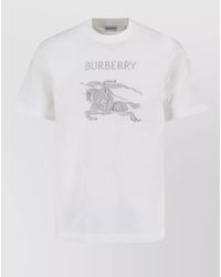 Burberry - Crew Neck Graphic Print Short Sleeve T Shirt - Lyst