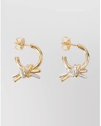 Bottega Veneta - Knotted Hoop Earrings - Lyst