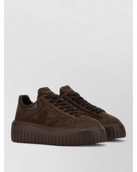 Hogan - H Stripes Leather Platform Lace Up Sneakers - Lyst