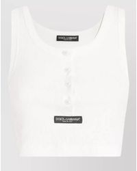 Dolce & Gabbana - Ribbed Tank Top Sleeveless Fitted Silhouette - Lyst