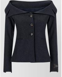 Pinko - Pinstripe Off-The-Shoulder Blazer - Lyst