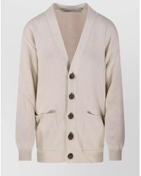 Golden Goose - Ribbed V-Neck Cotton Cardigan - Lyst