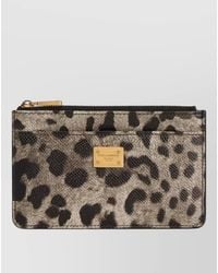 Dolce & Gabbana - Leopard-Print Calfskin Leather Cardholder - Lyst