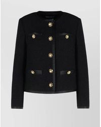 Dolce & Gabbana - Virgin Wool Silk Cropped Single-Breasted Tweed Jacket - Lyst