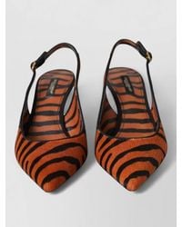 Dolce & Gabbana - Calf Hair Leather Zebra-Print Slingback Sandals - Lyst
